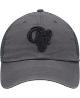 Men's Charcoal Los Angeles Rams Trawler Clean Up Trucker Snapback Hat