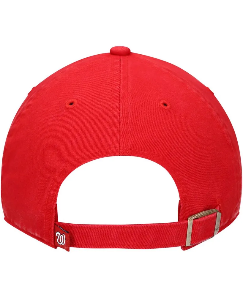 Boys Red Washington Nationals Team Logo Clean Up Adjustable Hat