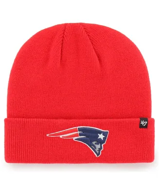 Men's Red New England Patriots Secondary Basic Cuffed Knit Hat