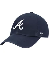 Boys Navy Atlanta Braves Team Logo Clean Up Adjustable Hat