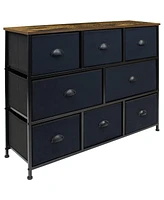 Sorbus 8 Drawers Wide Dresser - Organizer Unit with Steel Frame Wood Top and handle