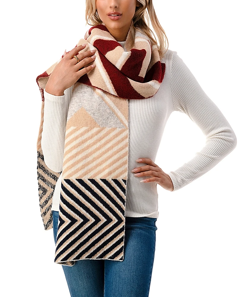 Marcus Adler Women's Ultra Soft Plush Chevron Scarf