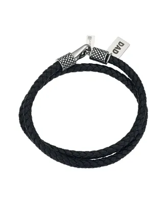 Men's Stainless Steel Dad Leather Wrap Bracelet