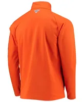 Men's Orange Clemson Tigers Terminal Tackle Fleece Raglan Omni-Shade Quarter-Zip Jacket