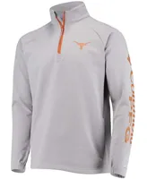 Men's Gray Texas Longhorns Terminal Tackle Fleece Raglan Omni-Shade Quarter-Zip Jacket