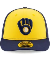 Men's Navy, Yellow Milwaukee Brewers Alternate 2020 Authentic Collection On-Field Low Profile Fitted Hat