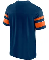 Men's Navy Chicago Bears Textured Throwback Hashmark V-Neck T-shirt