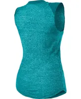 Women's Aqua Miami Dolphins Retro Tri-Blend Raglan Muscle Tank Top