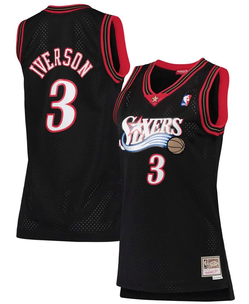 Mitchell & Ness Women's Allen Iverson Black Philadelphia 76ers Hardwood Classics Swingman Jersey