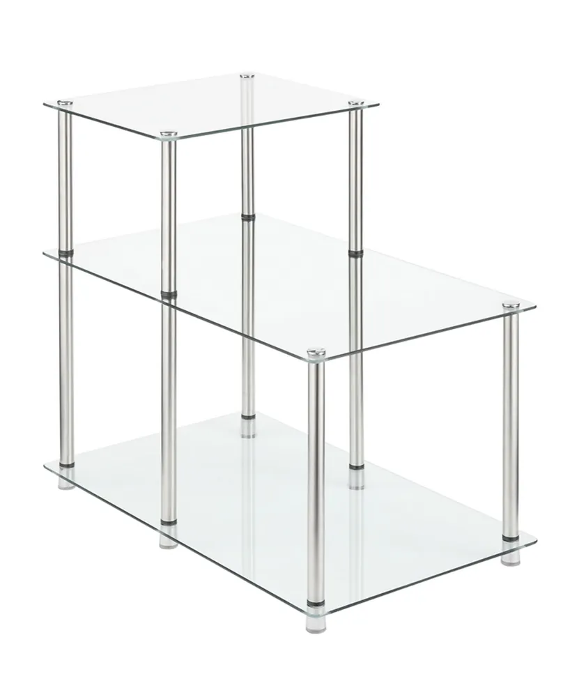 Designs2Go Classic Glass 2 Step Chairside End Table