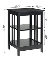 Mission End Table with Shelves