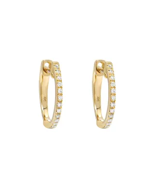 Zoe Lev 14K Gold Diamond Huggie Earrings