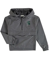 Big Boys and Girls Graphite Michigan State Spartans Pack Go Quarter-Zip Windbreaker Jacket