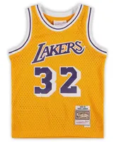 Preschool Magic Johnson Gold 1984-1985 Los Angeles Lakers Hardwood Classics Throwback Team Jersey