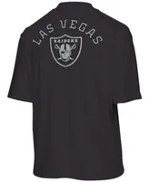 Women's Black Las Vegas Raiders Half-Sleeve Mock Neck T-shirt
