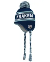 Big Boys and Girls Deep Sea Blue Seattle Kraken Jacquard Tassel Knit Hat with Pom