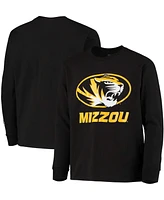 Big Boys and Girls Black Missouri Tigers Lockup Long Sleeve T-shirt