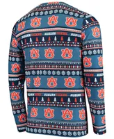 Men's Navy Auburn Tigers Ugly Sweater Knit Long Sleeve Top and Pant Set