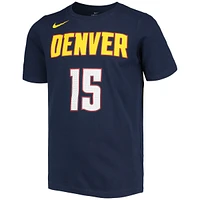 Nike Big Boys and Girls Nikola Jokic Navy Denver Nuggets Logo Name Number Performance T-shirt