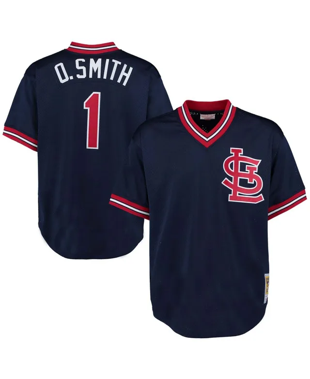 Youth St. Louis Cardinals Ozzie Smith Mitchell & Ness Navy Cooperstown  Collection Mesh Batting Practice Jersey