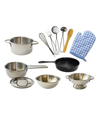 PopOhVer Deluxe Pots Pans Playset Stainless Steel Set, 12 Piece