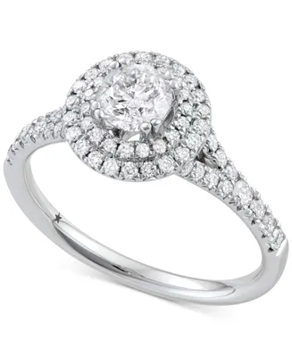 Diamond Double Halo Engagement Ring (1-1/10 ct. t.w.) in 14k White Gold