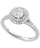 Diamond Double Halo Engagement Ring (1-1/10 ct. t.w.) in 14k White Gold