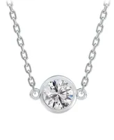 Portfolio by De Beers Forevermark Diamond Bezel Pendant Necklace (1/3 ct. t.w.) in 14k White Gold, 16" + 2" extender