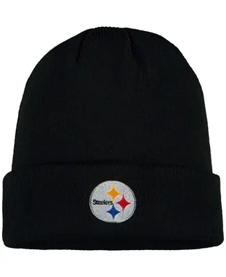 Big Boys and Girls Black Pittsburgh Steelers Basic Cuffed Knit Hat