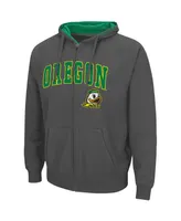 Men's Charcoal Oregon Ducks Arch Logo 3.0 Full-Zip Hoodie