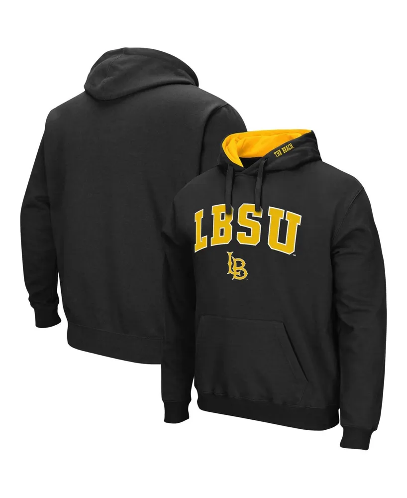 Men's Black Long Beach State 49ers Arch and Logo Pullover Hoodie