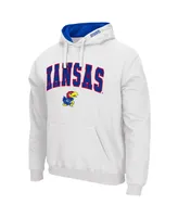 Men's White Kansas Jayhawks Arch Logo 3.0 Pullover Hoodie