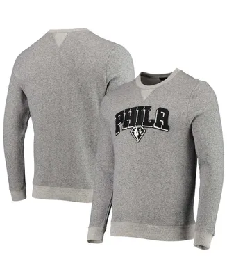 Men's Heathered Gray Philadelphia 76ers Marled French Terry Pullover Sweatshirt