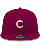 Men's Cardinal Chicago Cubs Logo White 59FIFTY Fitted Hat