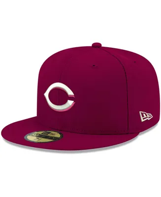 Men's Cardinal Cincinnati Reds Logo White 59FIFTY Fitted Hat