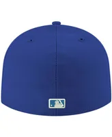 Men's Royal Atlanta Braves Logo White 59FIFTY Fitted Hat