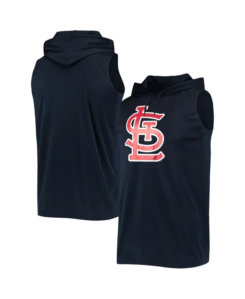 Men's Navy St. Louis Cardinals Sleeveless Pullover Hoodie