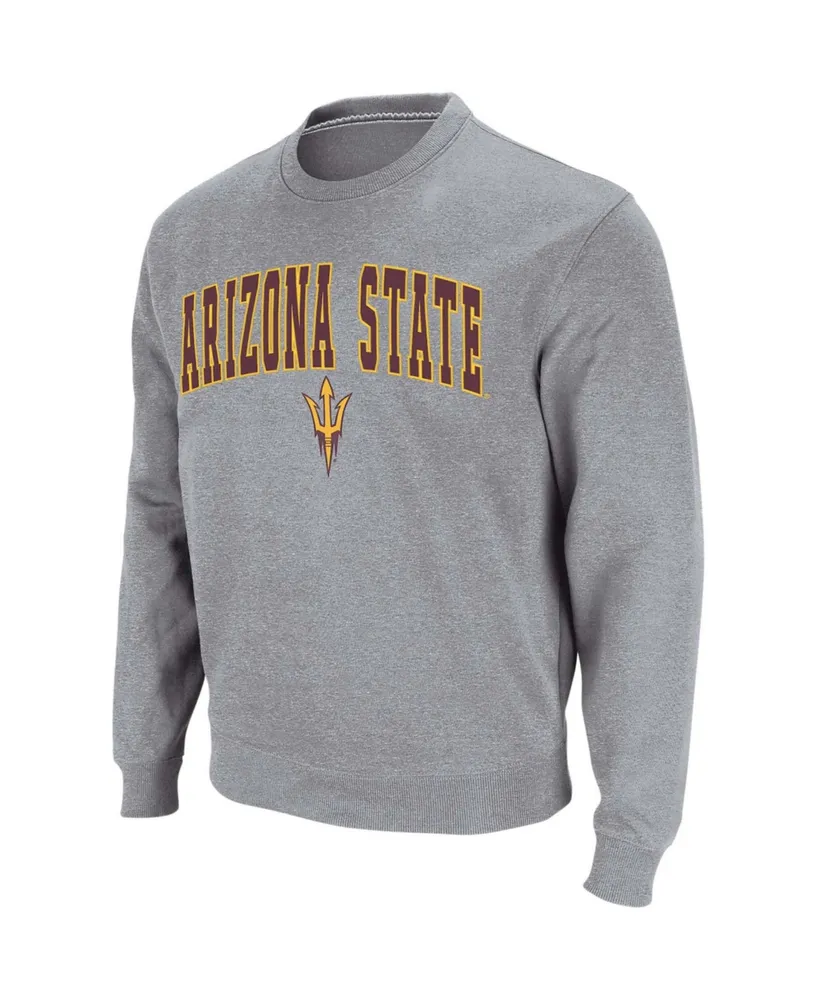 Men's Colosseum White Oklahoma State Cowboys Arch & Logo Crew Neck Sweatshirt