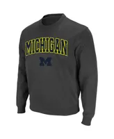 Colosseum Men's Michigan Wolverines Arch & Logo Crew Neck Sweatshirt