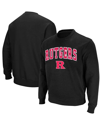 Colosseum Men's Rutgers Scarlet Knights Arch and Logo Crew Neck Sweatshirt