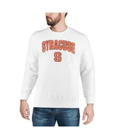 Men's White Syracuse Orange Arch Logo Crew Neck Sweatshirt