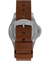 Timex Men's Solar Brown Leather Strap Watch 41 mm