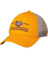 Men's Gold-Tone Lsu Tigers Logo Bar Trucker Adjustable Hat