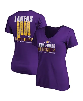 Women's Purple Los Angeles Lakers 2020 Nba Finals Champions Ready To Play V-Neck T-Shirt