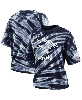 Women's Navy New England Patriots Tie-Dye T-Shirt