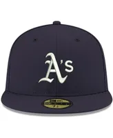 Men's Navy Oakland Athletics Logo White 59FIFTY Fitted Hat