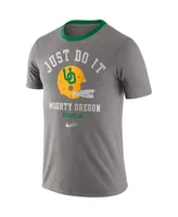 Men's Heathered Gray Oregon Ducks Vault Helmet Tri-Blend T-shirt