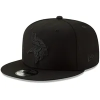 New Era Men's Minnesota Vikings Black On Black 9FIFTY Adjustable Cap