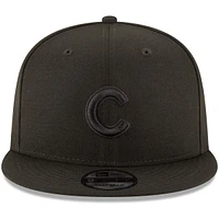 New Era Men's Chicago Cubs Black on Black 9FIFTY Team Snapback Adjustable Cap