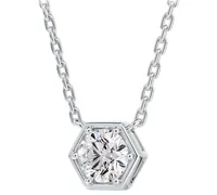 Portfolio by De Beers Forevermark Diamond Honeycomb Solitaire Pendant Necklace (1/2 ct. t.w.) in 14k White or Yellow Gold, 16" + 2" extender